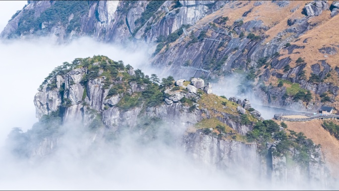 江西萍乡武功山山中云海翻腾延时