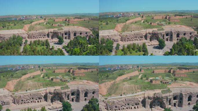 航拍大同云冈石窟