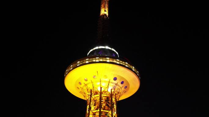 【合集】哈尔滨龙塔城市夜景风光航拍素材