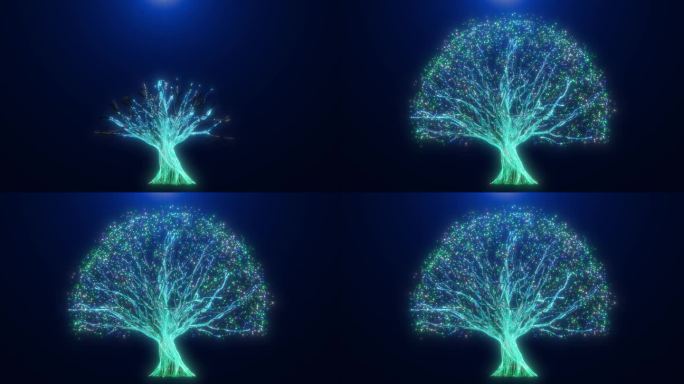 单个粒子树生长C4D工程+高清视频