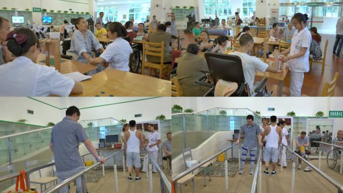 【4k】残疾运动员残疾人康复训练