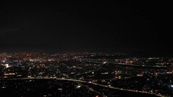 泉州大景500米高空航拍泉州市区夜景城市