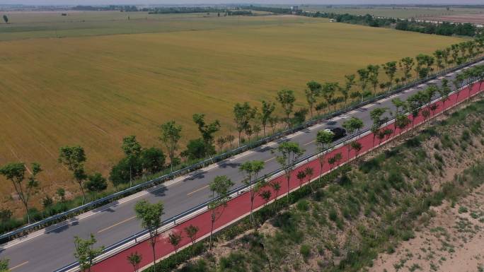 山西旅游河津旅游公路慢性道4K航拍