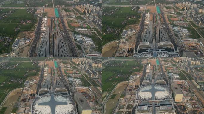杭州西站火车站建设航拍