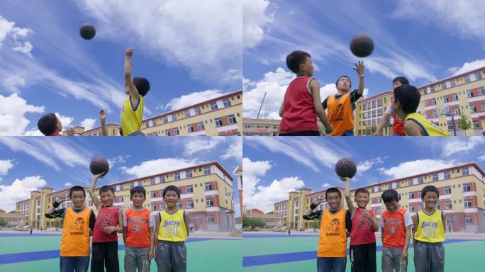 【4k 升格】藏族小学生打篮球56