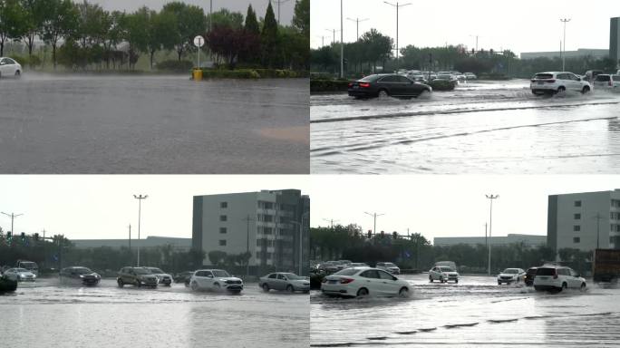 暴雨积水车流