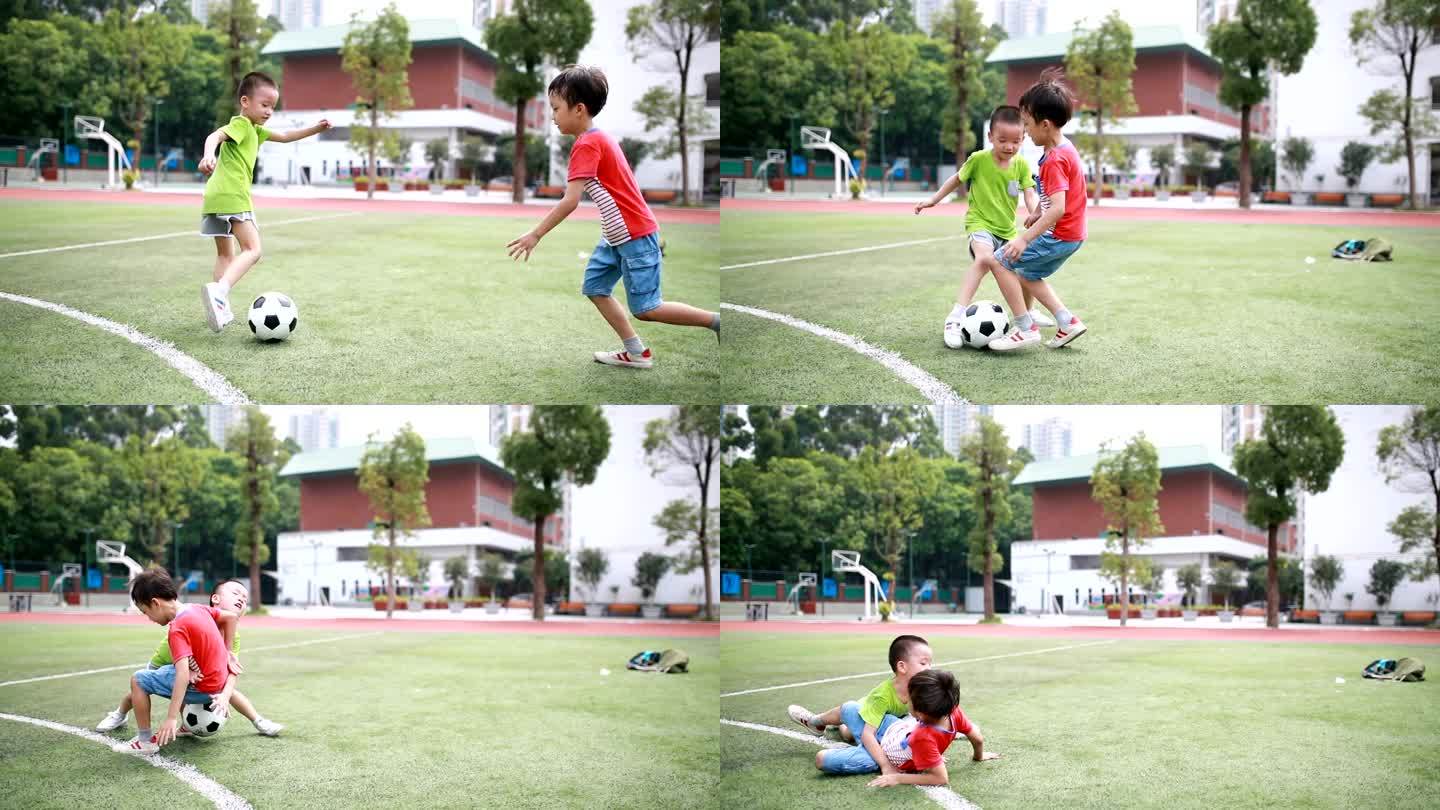 拿足球的男孩玩耍男孩