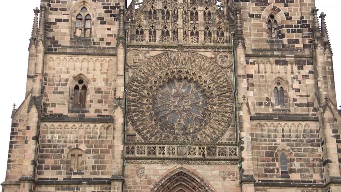 纽伦堡大教堂航拍传承古建筑