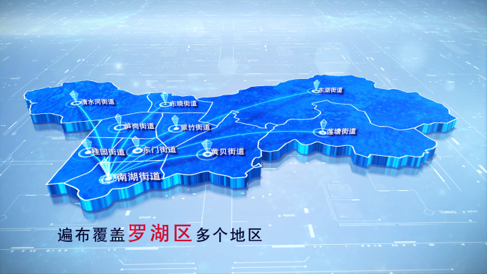 【罗湖地图】两款蓝白罗湖区地图