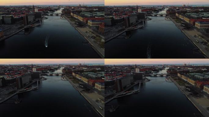 哥本哈根城市景观：海上的现代建筑