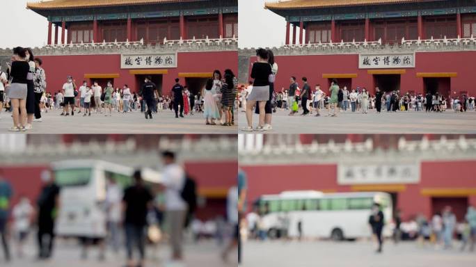北京故宫博物院紫禁城疫情期间戴口罩人群