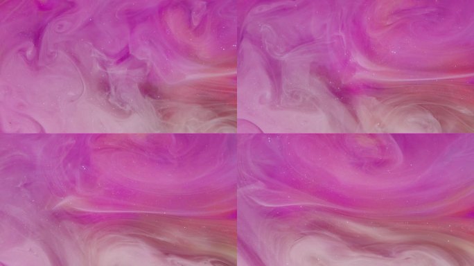 4k彩色碰撞唯美烟雾水墨翻滚紫色视觉艺术