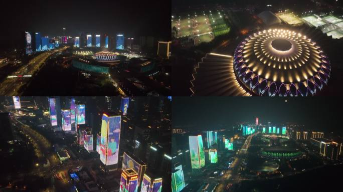 科技感中国风航拍城市灯光秀