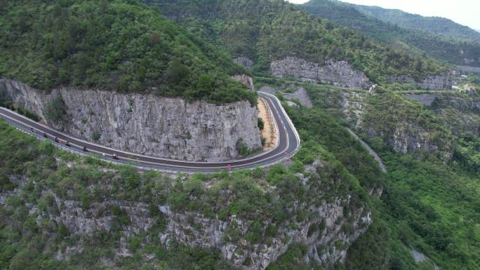 山西泽州旅游公路摩托车队骑行4K航拍