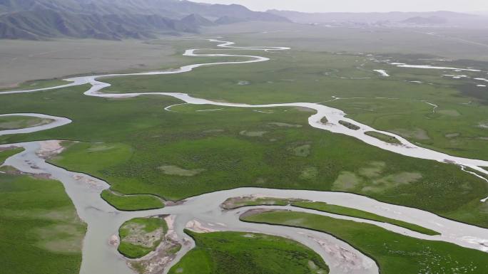 新疆巴音布鲁克开都河湿地航拍