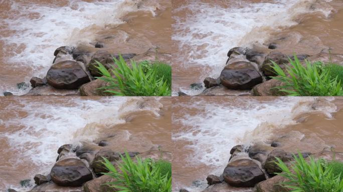 云南普洱河流湍急实拍升格视频