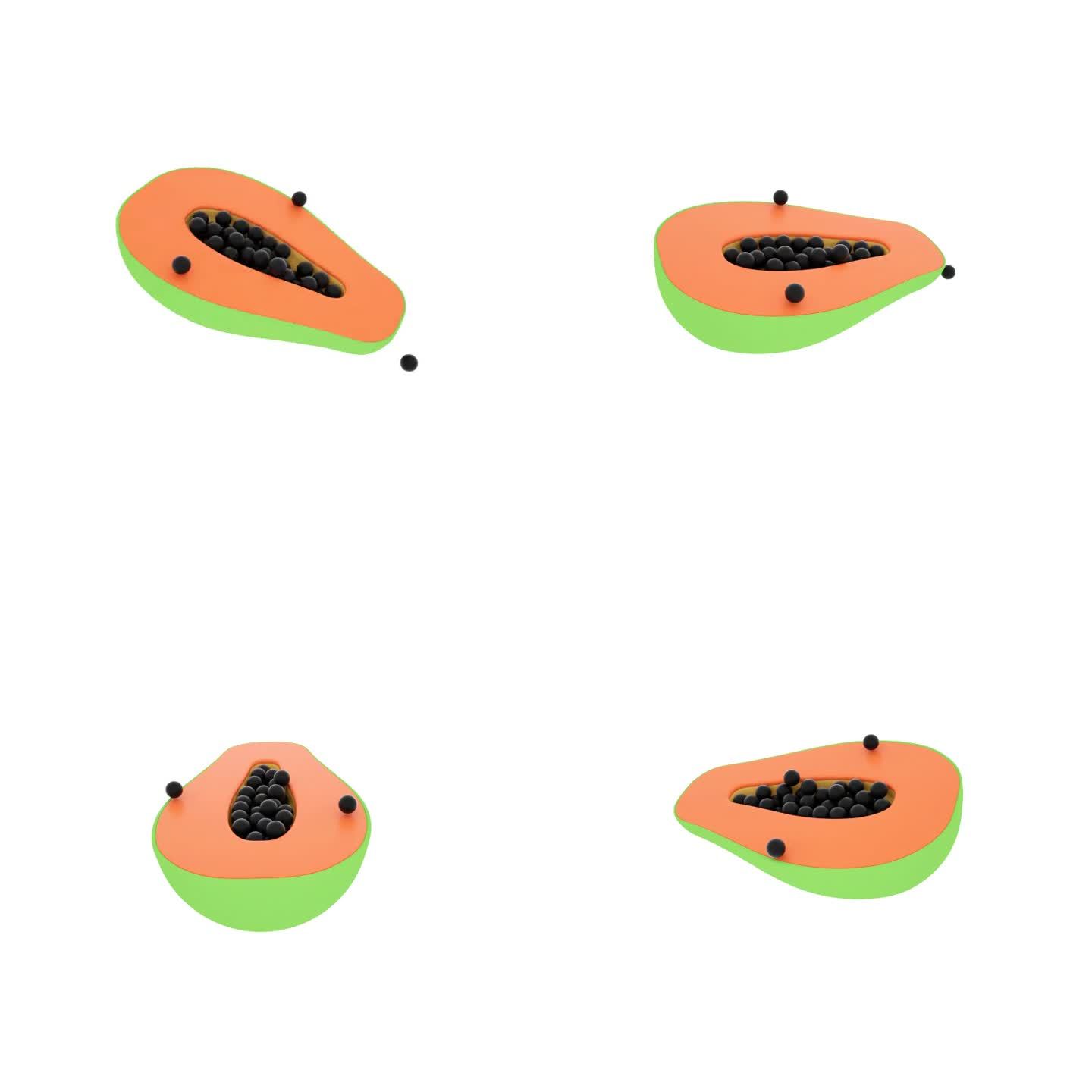 c4d水果木瓜