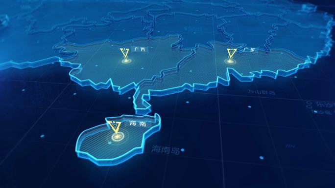 4K中国地图华南区域视频素材