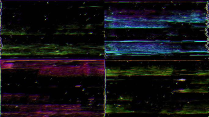 电视故障、静态噪声、失真信号问题、错误视频损坏、80年代复古风格
