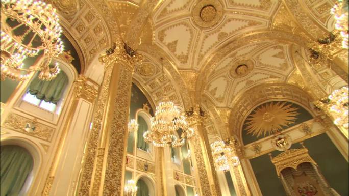 莫斯科克里姆林宫内景空镜珍贵素材1