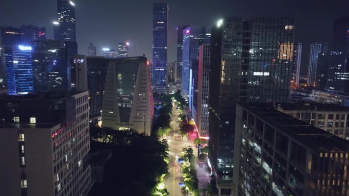 深圳市南山软件产业基地夜景航拍
