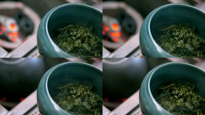 茶叶煮茶烘干茶叶制作