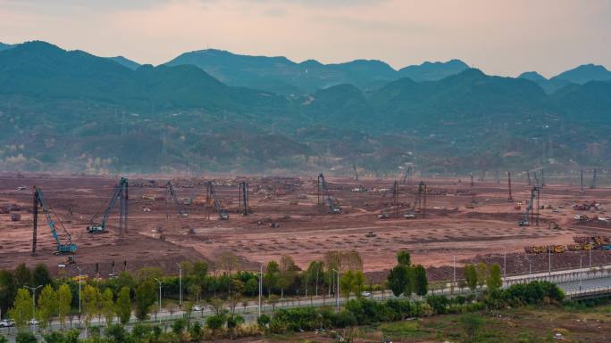 超级工程 基建狂魔 基建 打桩 推土机