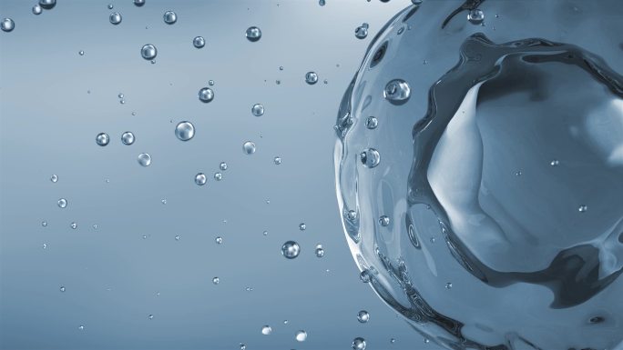 蓝色水分子球自由基水润护肤品美妆护发修复