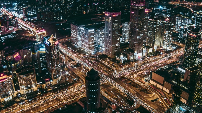 TD北京天际线和市中心夜景/中国北京