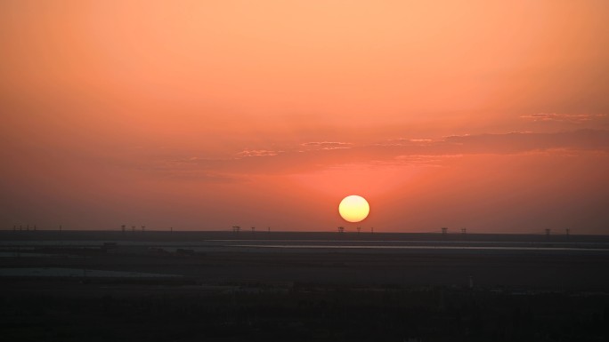 敦煌戈壁沙漠日落