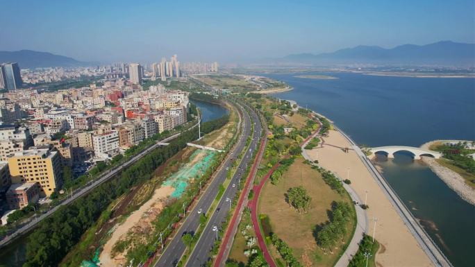 航拍厦门海沧区景观