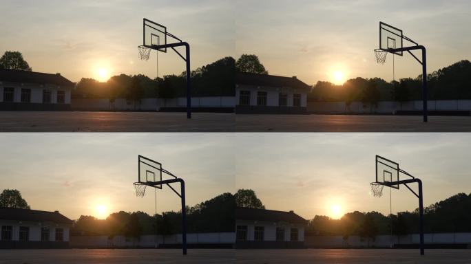 篮球场的日出