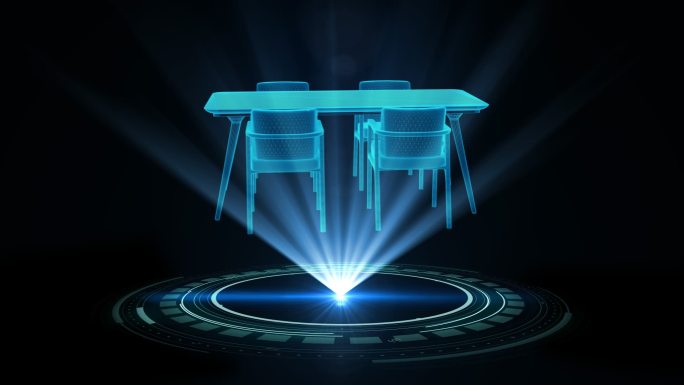 全息HUD餐桌椅子透明通道素材