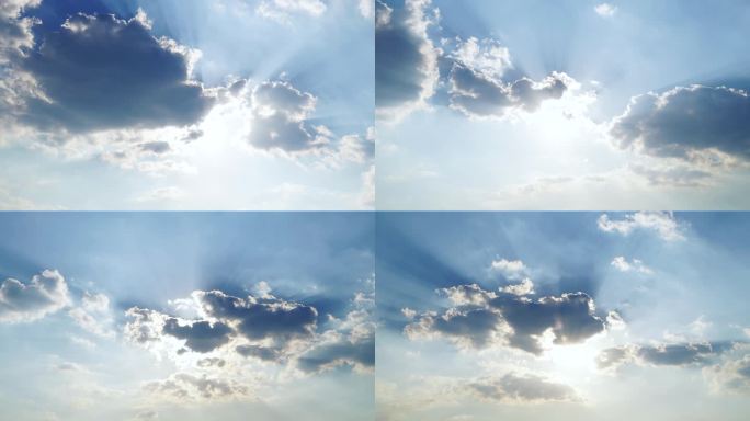 阳光穿透云朵云层天空太阳光芒丁达尔耶稣光