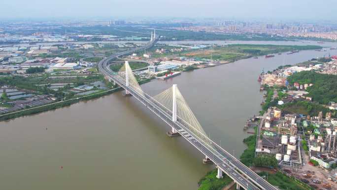 江门江海大桥 广中江高速 航拍