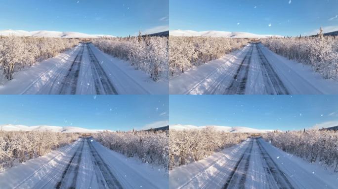 冬天下雪天街景