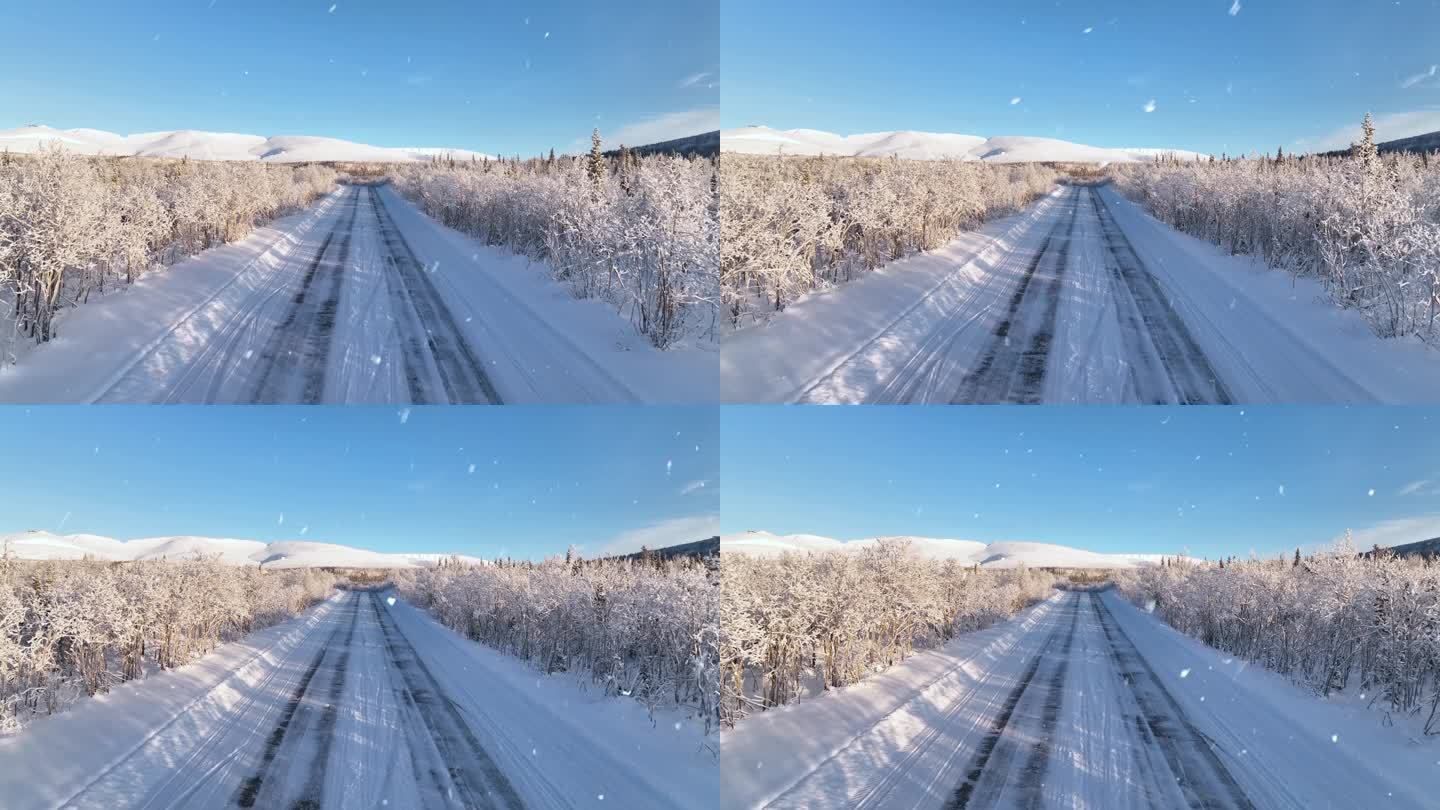 冬天下雪天街景