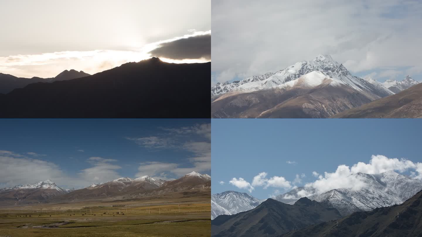 西藏雪山日出 雪山延时摄影