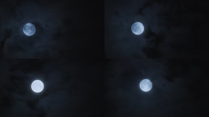 中秋晚上  圆月月亮乌云