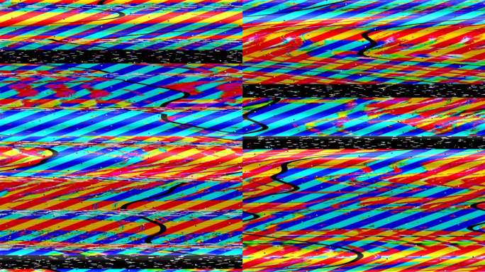 电视故障、静态噪声、失真信号问题、错误视频损坏、80年代复古风格