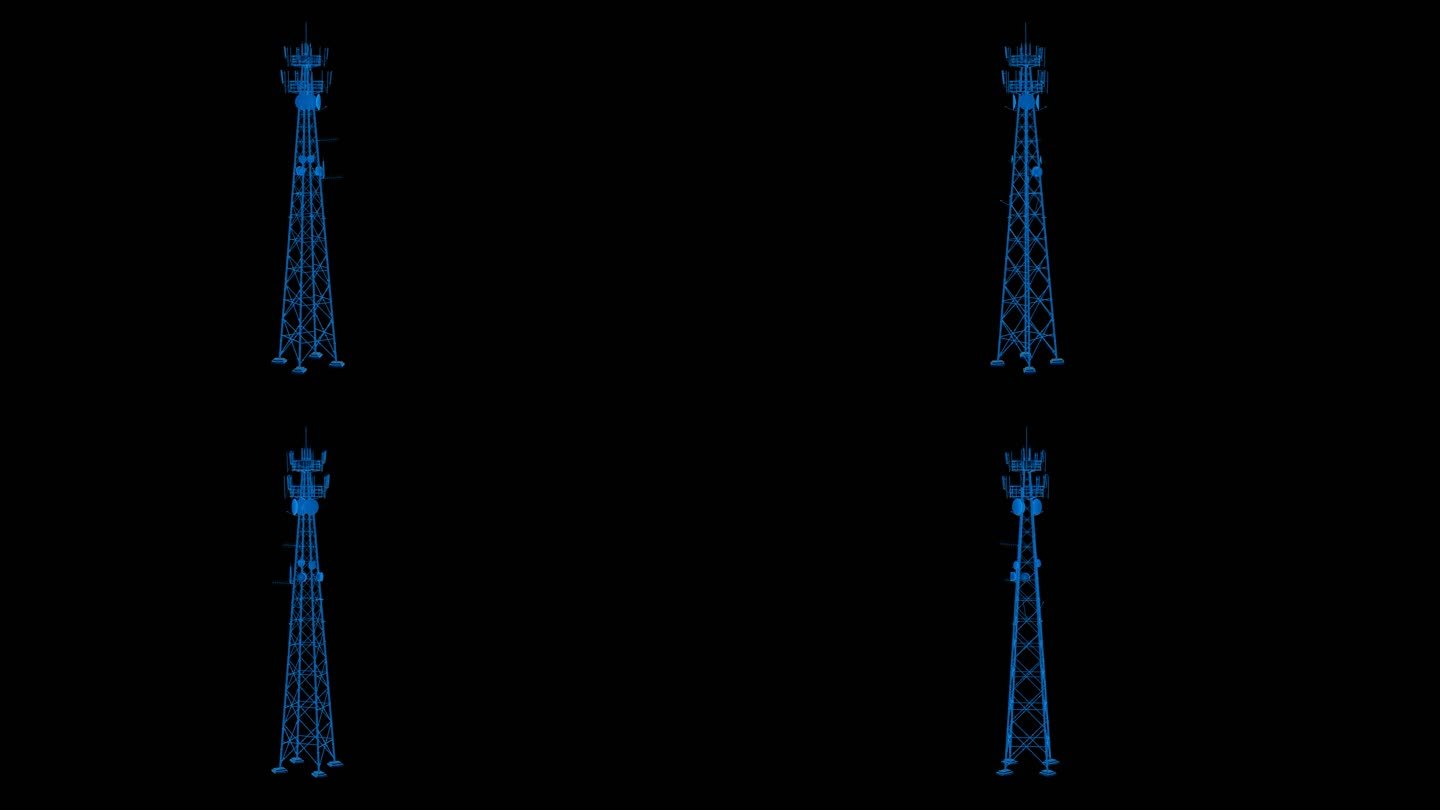 蓝色科技线条5G信号塔透明通道素材