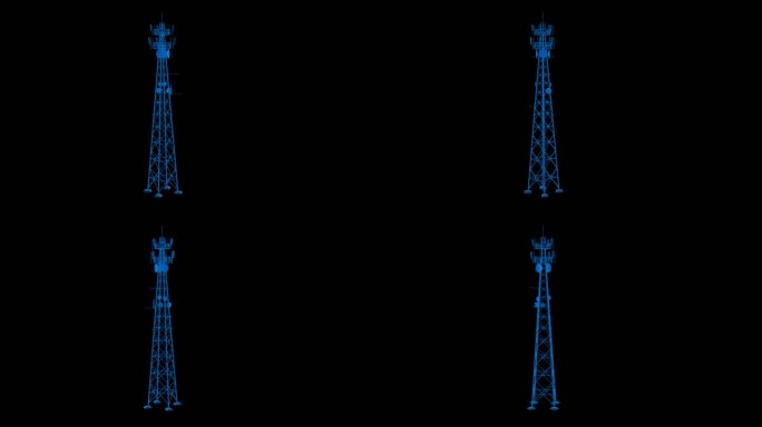 蓝色科技线条5G信号塔透明通道素材