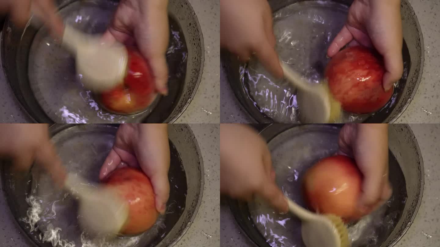 刷桃子清洗桃子处理桃毛