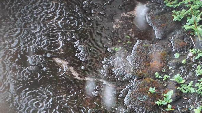 升格屋檐下古建筑破败雨水下雨滴水雨季青苔