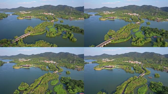 杭州萧山湘湖大全景 航拍