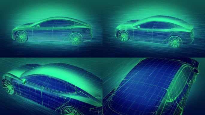 绿色汽车3D全息