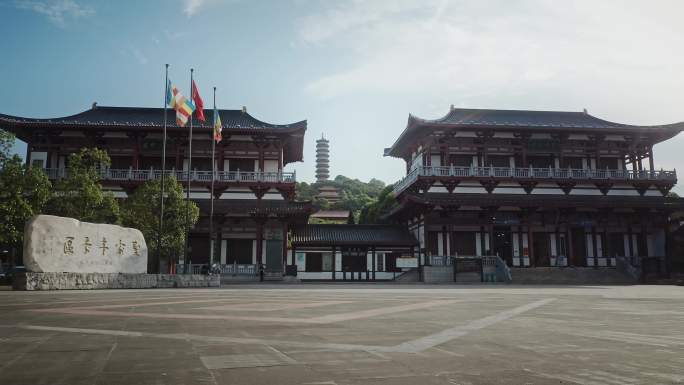 湖南岳阳圣安寺古寺庙历史人文航拍视频