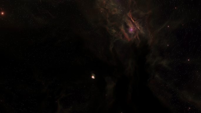 外层空间的彩色分形星云和恒星