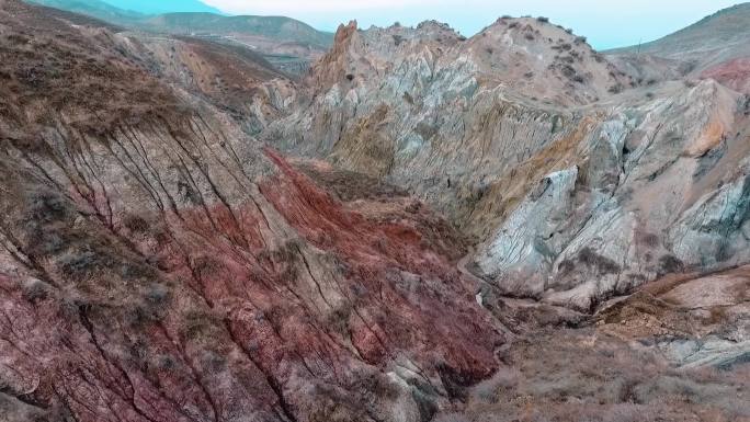 新疆 火山地貌地质 航拍4k自然风光山川