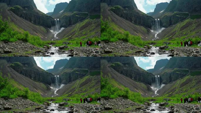 壮观的火山瀑布